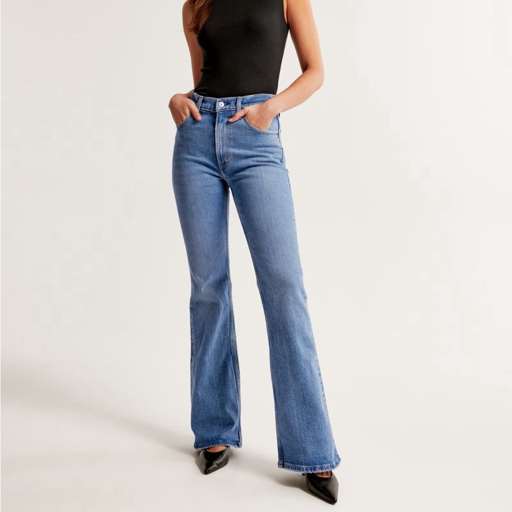 Abercrombie & Fitch Vintage Flare Ultra High Rise Jean, Medium Wash